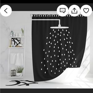 Modern 86Lx65w custom made black shower curtain.Purchased from Etsy. Never used.